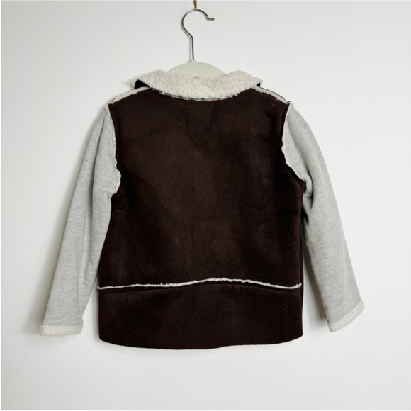 Boy + Girl faux shearling brown cream Jacket UNISEX - Picture 3 of 7